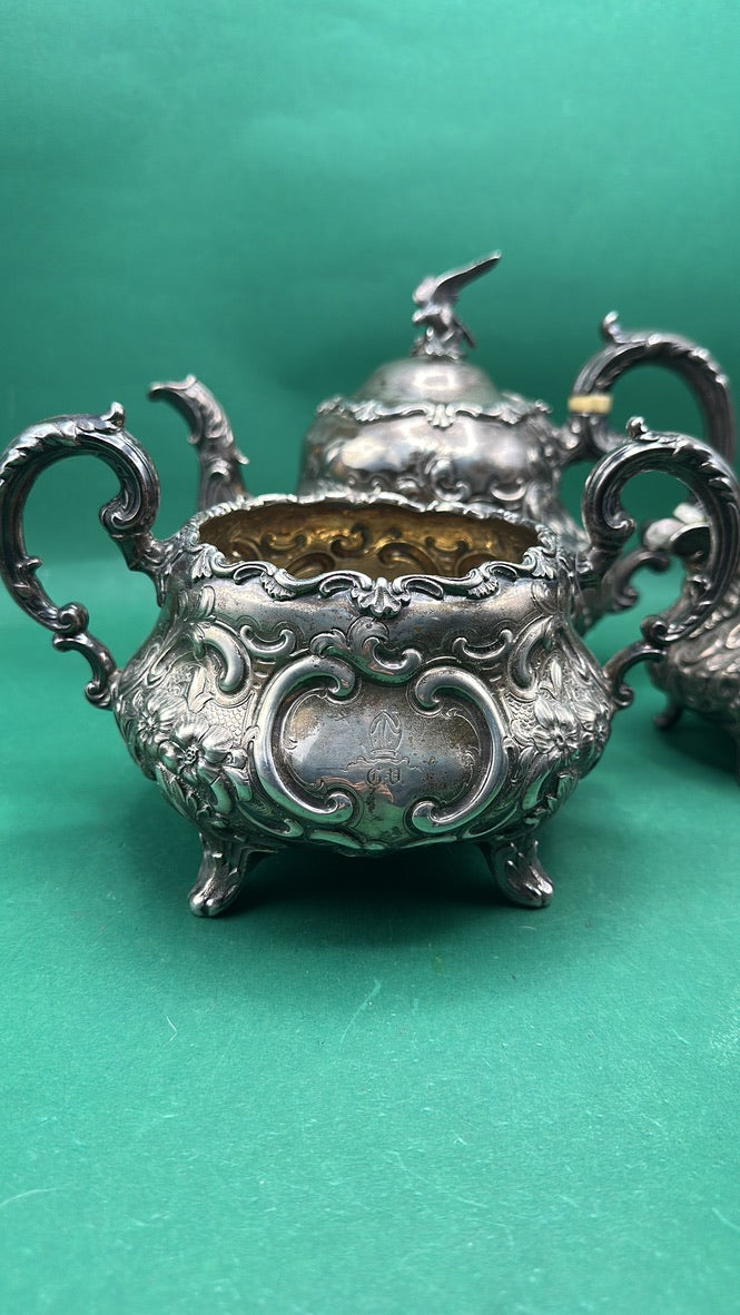 Joseph II & Albert Savory London 1833 Sterling Silver Tea Set The