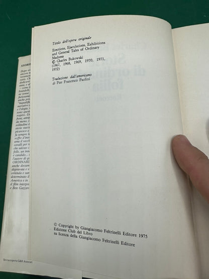 Charles Bukowski Storie di ordinaria follia CDE 1982 Club degli Editori raro