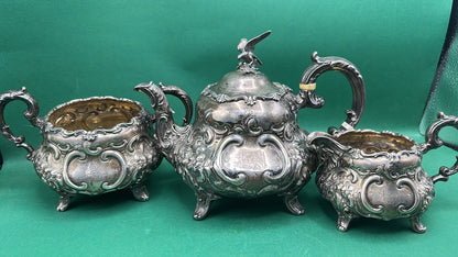 Joseph II & Albert Savory London 1833 Sterling Silver Tea Set The