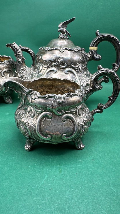 Joseph II & Albert Savory London 1833 Sterling Silver Tea Set The