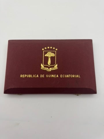 Guinea Equatoriale Monete Argento 1970 – Lotto di 4 Monete da 150 Pesetas in Argento 999,9‰ – Roma Capitale –   Cofanetto Originale