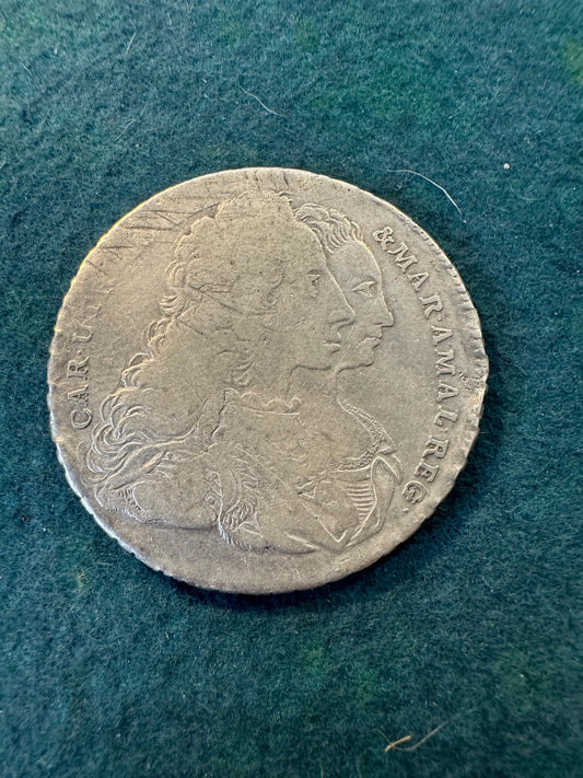 Piastra da 120 Carlo di Borbone 1747 Regno di Napoli Silver Coin Argento