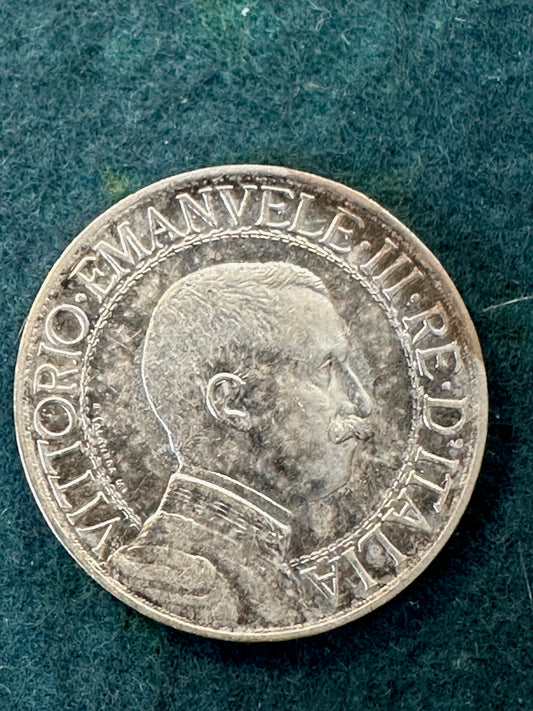 1 Lira 1910 Quadriga veloce Vittorio Emanuele III 1900- 1943 Regno D'Italia Silver Coin Argento