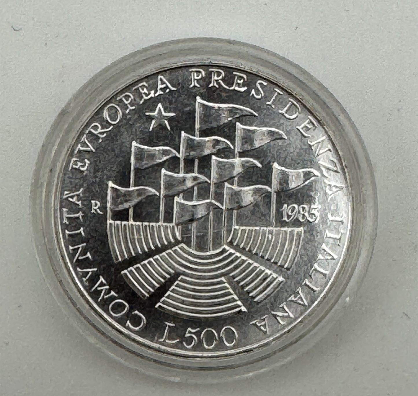 Italia Argento L.500 Presidenza Europa 1985