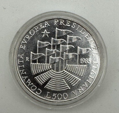 Italia Argento L.500 Presidenza Europa 1985
