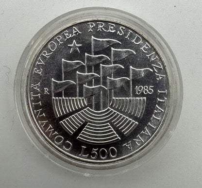 Italia Argento L.500 Presidenza Europa 1985