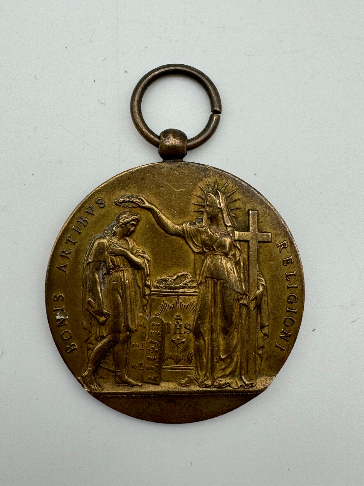 Medaglia Italia Bonis Artibus Religioni Bronzo Primi 900