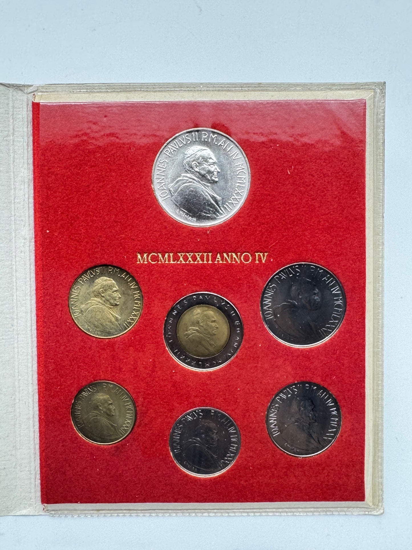 Vaticano Serie Divisionale 1982 Anno IV Giovanni Paolo II con Moneta d’Argento FDC