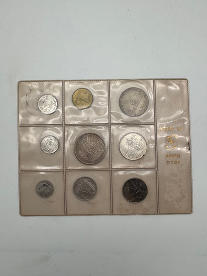 Italia Serie Divisionale Zecca 1970 con 500 Lire e 1000 Lire Argento FDC Repubblica Italiana