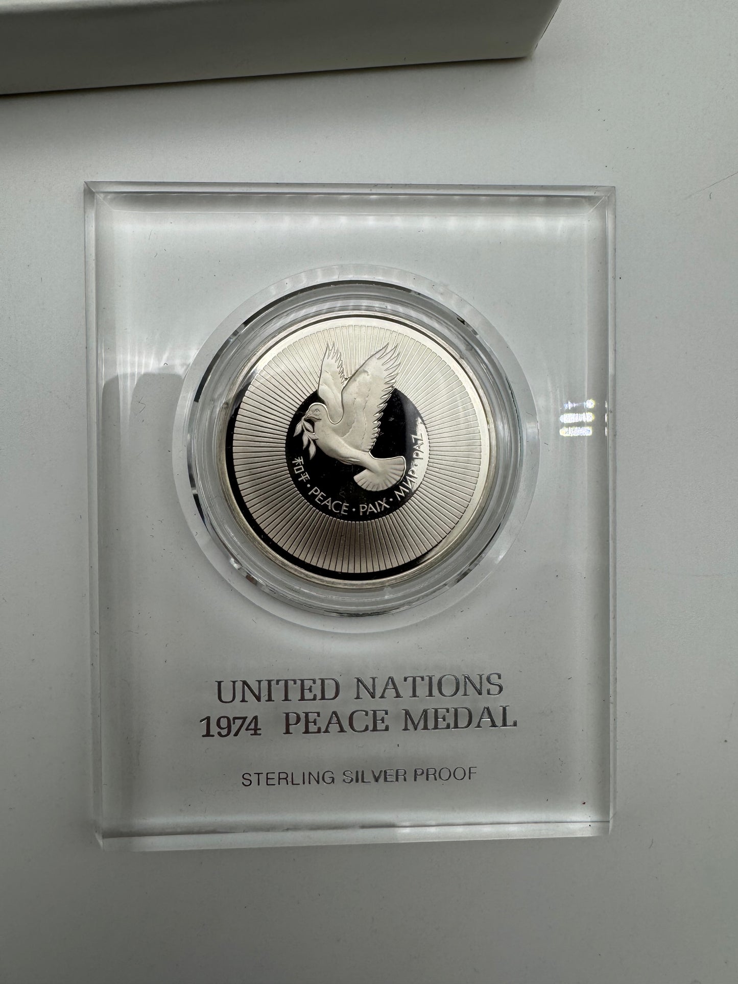 ONU Franklin Mint Medaglia Commemorativa United Nations con Confezione Originale