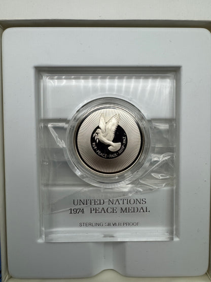 ONU Franklin Mint Medaglia Commemorativa United Nations con Confezione Originale