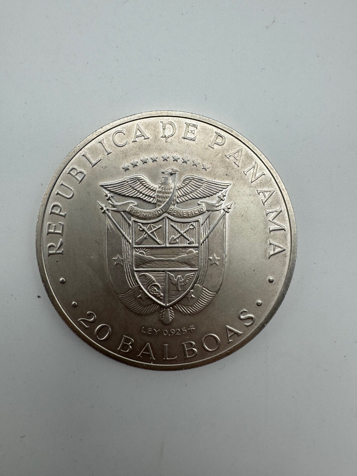 Panama 20 Balboas Argento 1972 Simón Bolívar Proof Franklin Mint