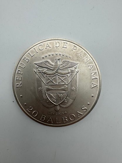 Panama 20 Balboas Argento 1972 Simón Bolívar Proof Franklin Mint