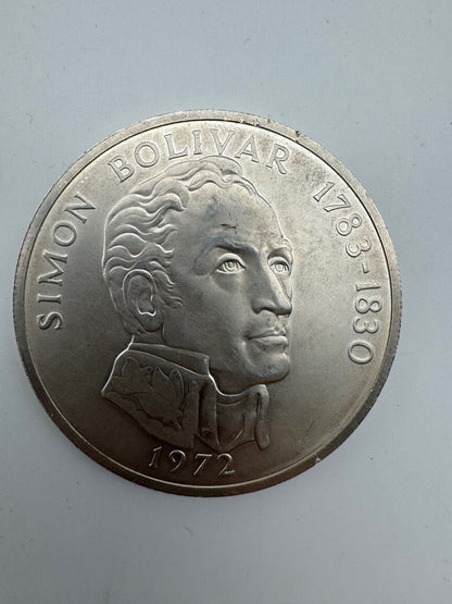 Panama 20 Balboas Argento 1972 Simón Bolívar Proof Franklin Mint
