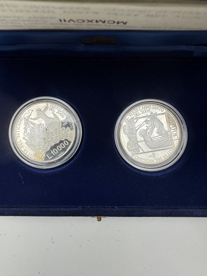 Dittico Vaticano 10.000 Lire 1997 Papa Giovanni Paolo II Argento Proof