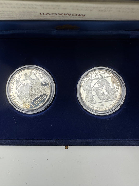 Dittico Vaticano 10.000 Lire 1997 Papa Giovanni Paolo II Argento Proof
