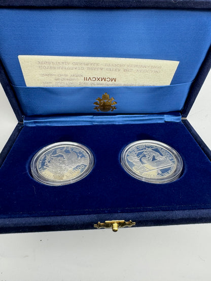 Dittico Vaticano 10.000 Lire 1997 Papa Giovanni Paolo II Argento Proof