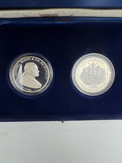 Dittico Vaticano 10.000 Lire 1998 Papa Giovanni Paolo II Argento Proof
