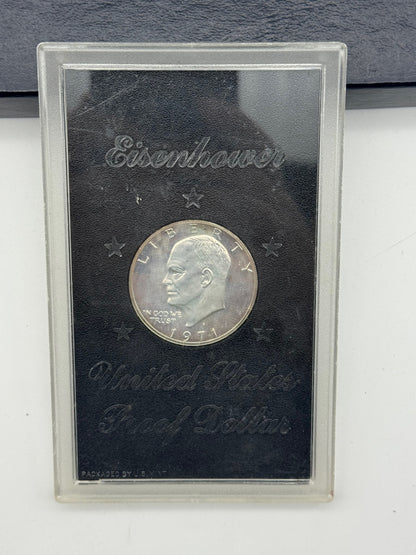 USA 1 Dollar Eisenhower 1971-S Argento 40% Original Mint Packaging