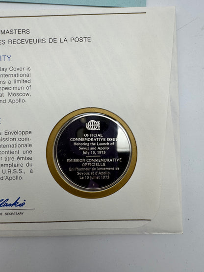 Apollo Soyuz 1975 Medaglia Argento 925‰ Missione USA URSS Space Franklin Mint (Copy)