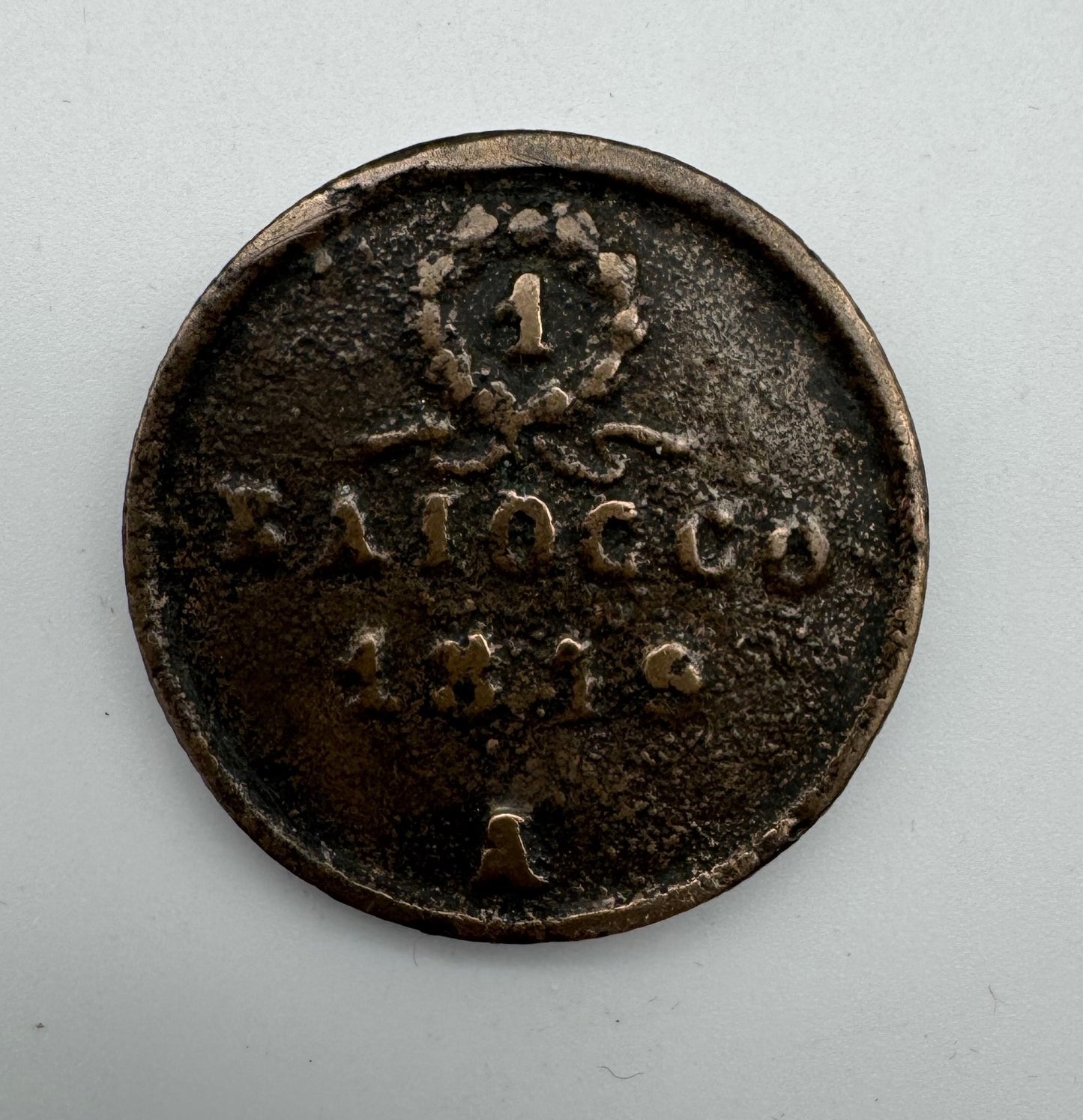 Moneta Preunitaria 1 Baiocco della Repubblica Romana del 1849