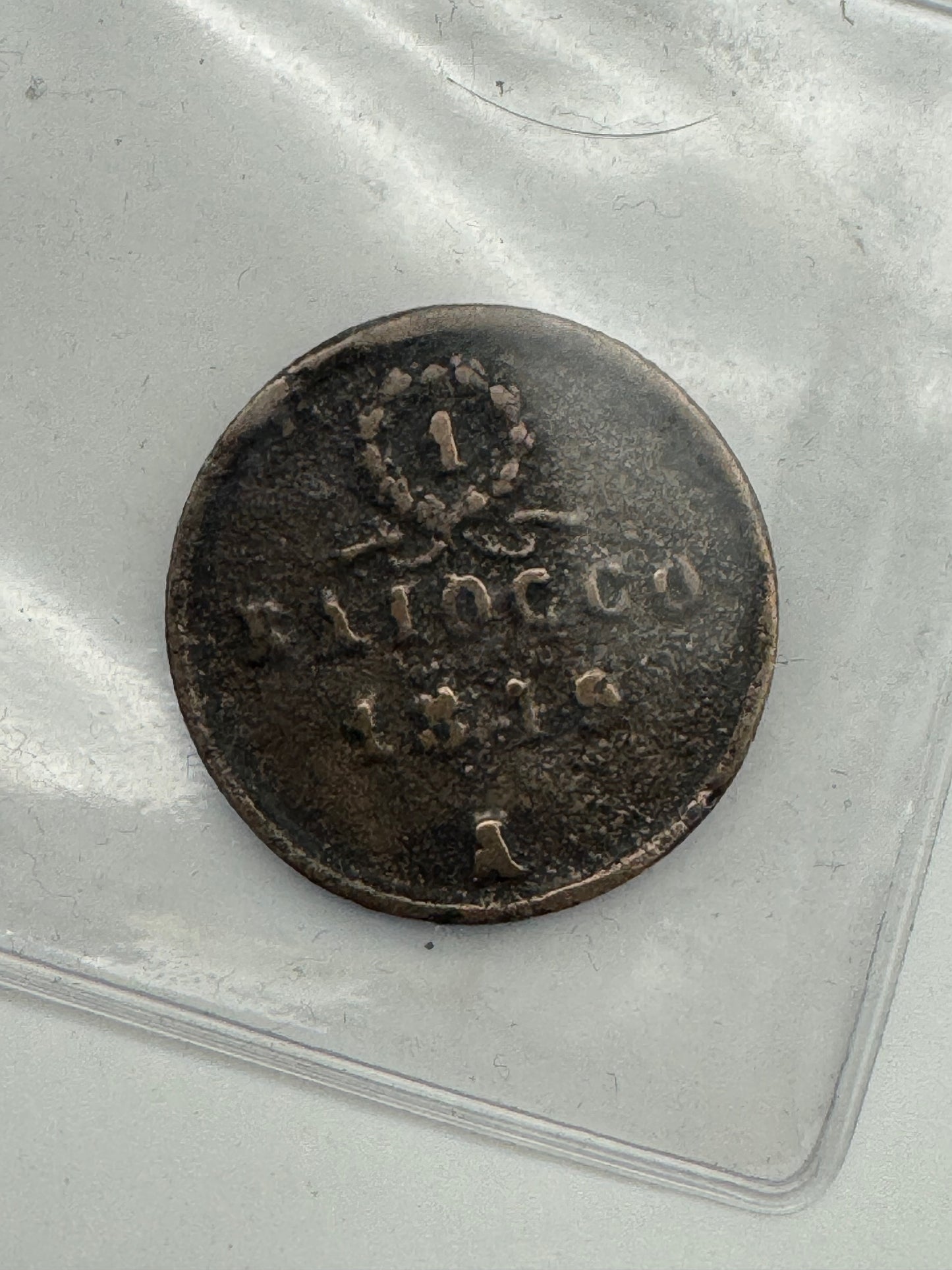 Moneta Preunitaria 1 Baiocco della Repubblica Romana del 1849