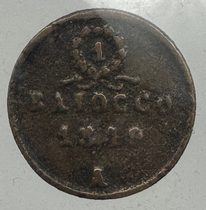 Moneta Preunitaria 1 Baiocco della Repubblica Romana del 1849