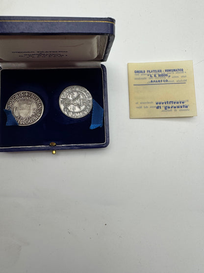 Riproduzioni Numismatiche Argento 925 Francesco I e Ludovico II Gonzaga – Tiratura 400 Esemplari – Saluzzo