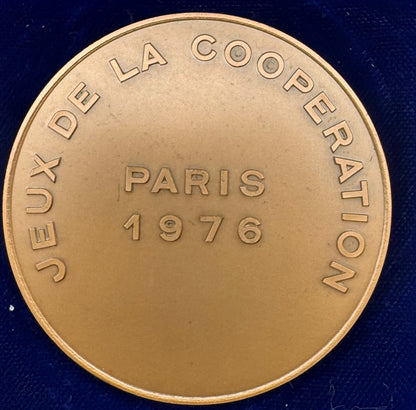 Medaglia Bronze Monnaie de Paris 1976 – Jeux de la Coopération – Crédit Lyonnais – Con Astuccio Originale