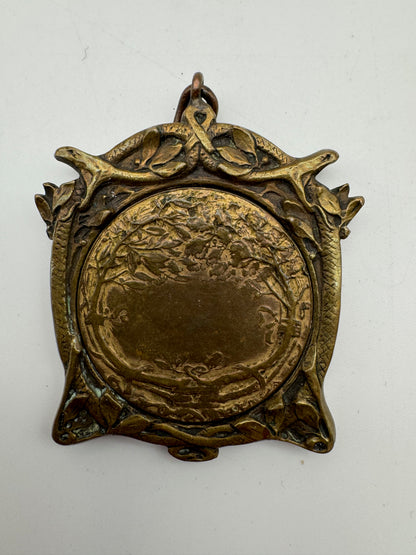 Medaglia Sportiva Ciclistica Liberty Art Nouveau in Bronzo – Francia ca. 1900
