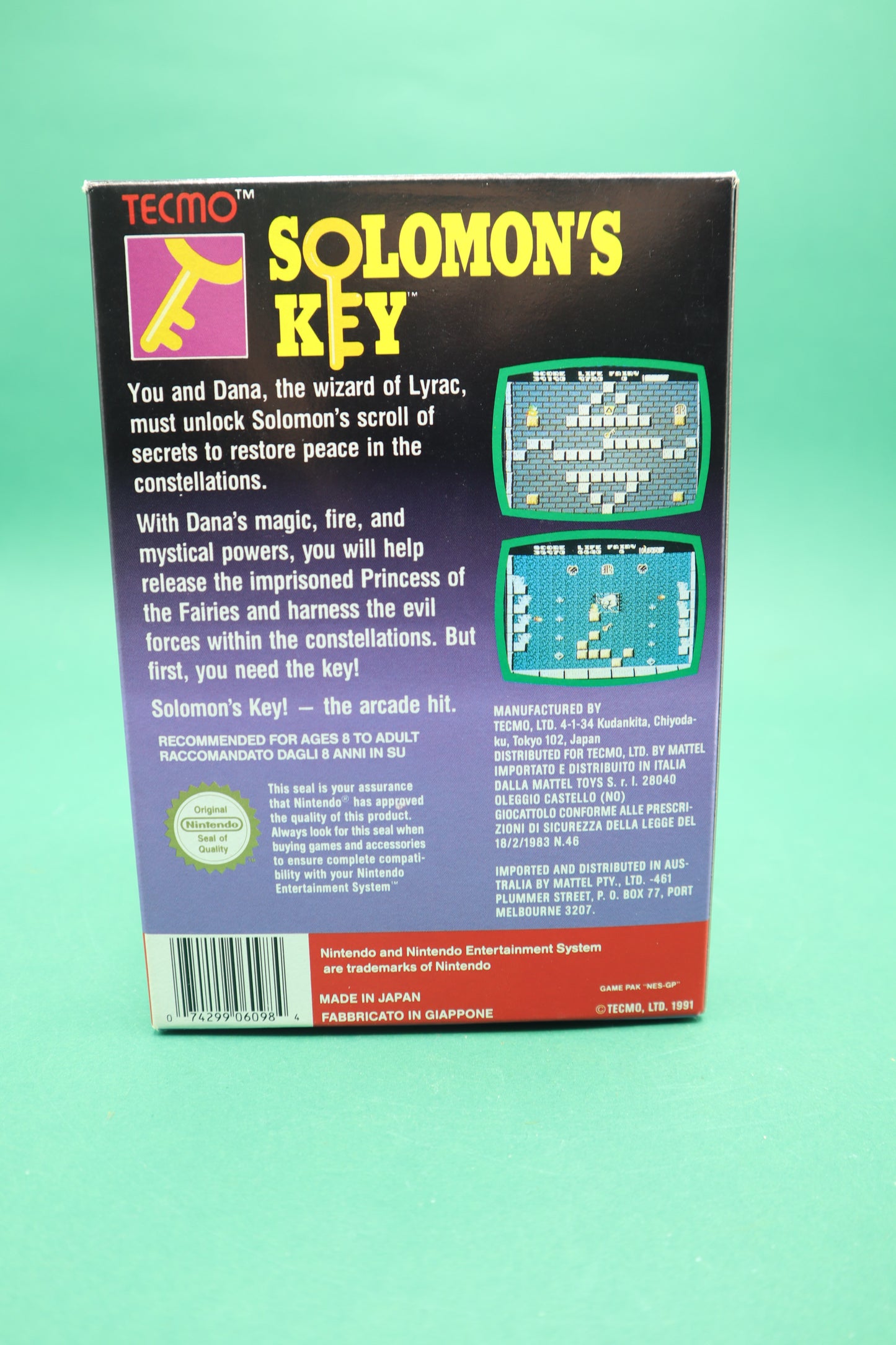 Vintage Gioco Solomon´s Key Nes Nintendo Game CIB