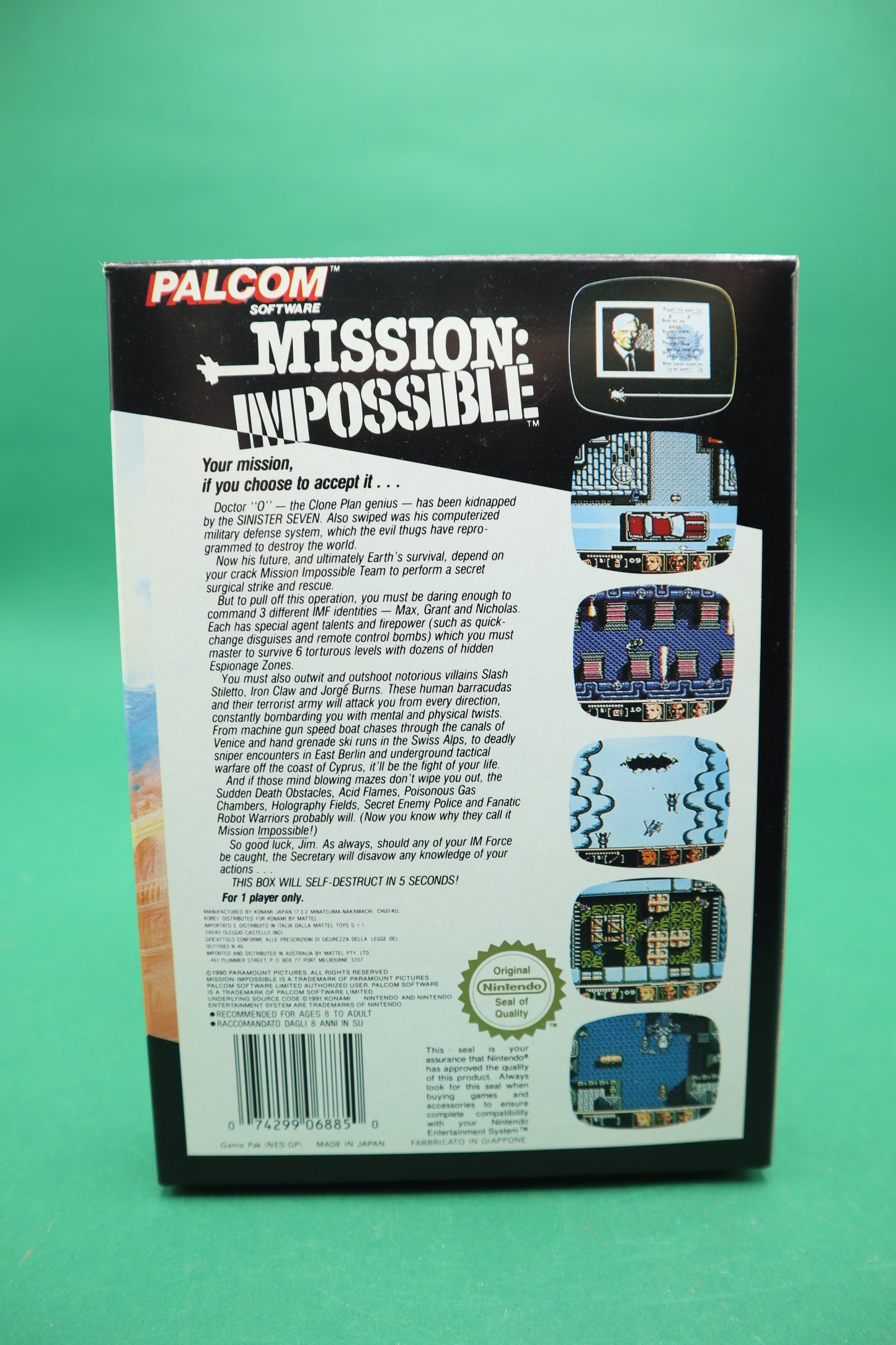 Vintage Nintendo Nes Mattell Mission Impossible Scatola Originale