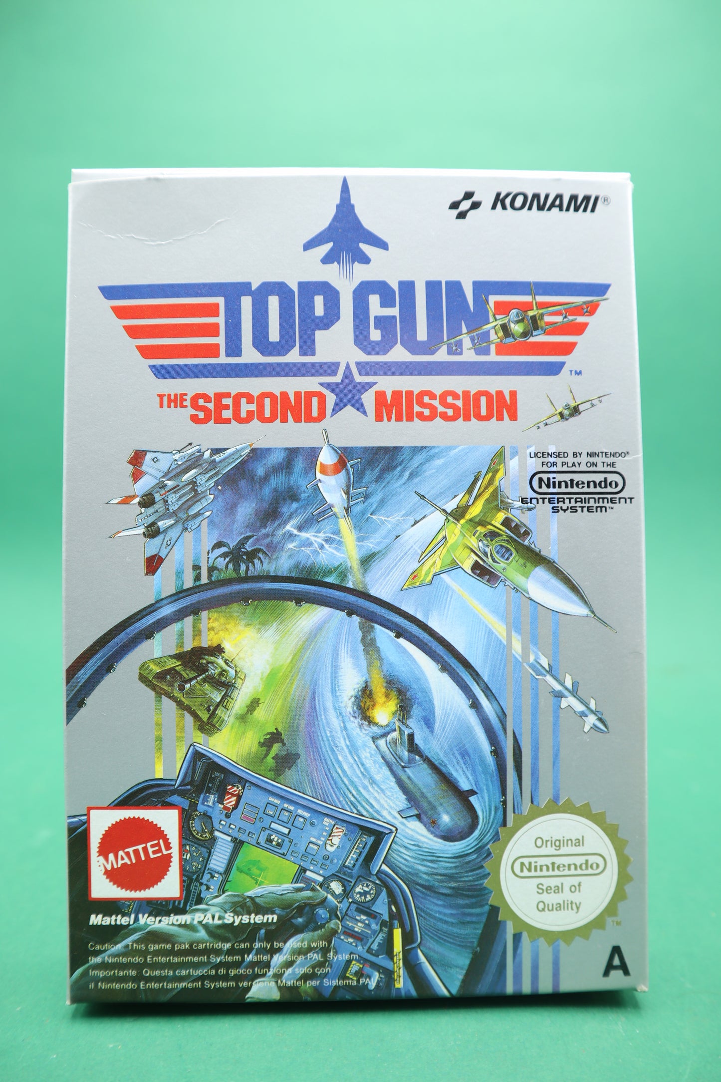 Vintage Nintendo Nes Mattell Top Gun - the second mission  Scatola Originale