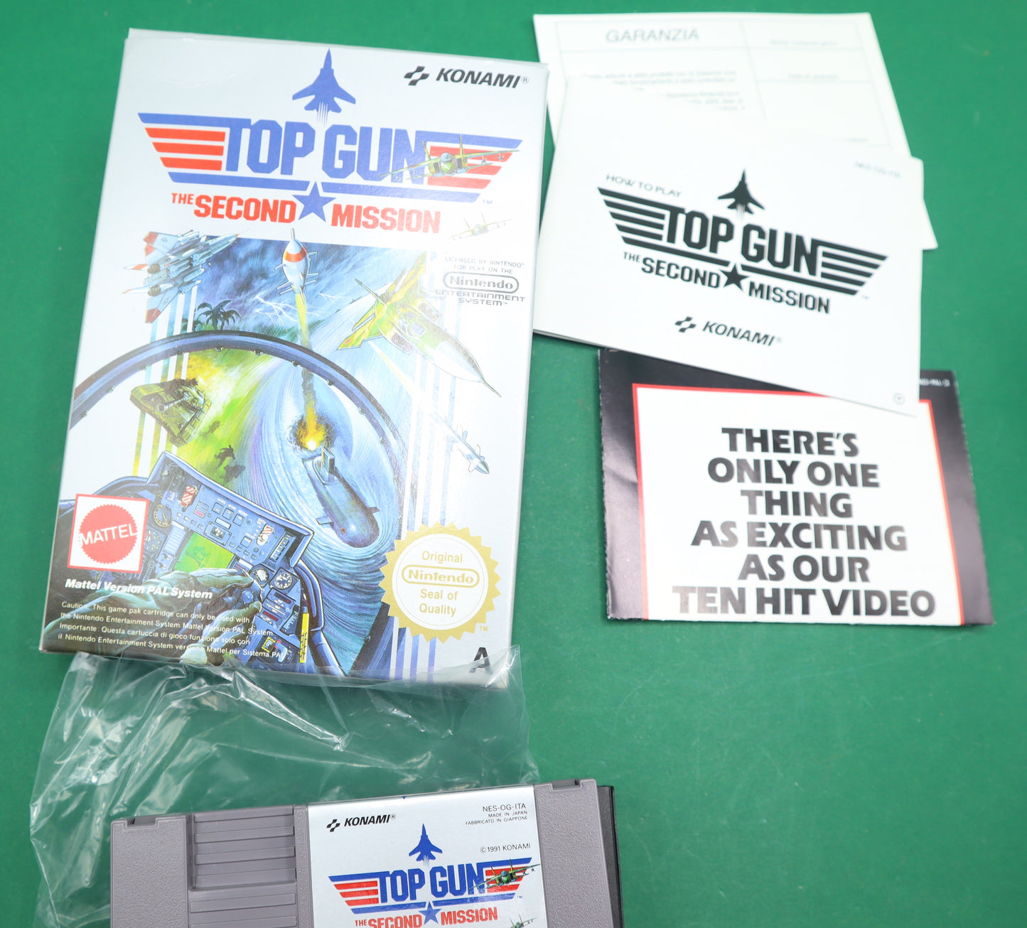 Vintage Nintendo Nes Mattell Top Gun - the second mission  Scatola Originale