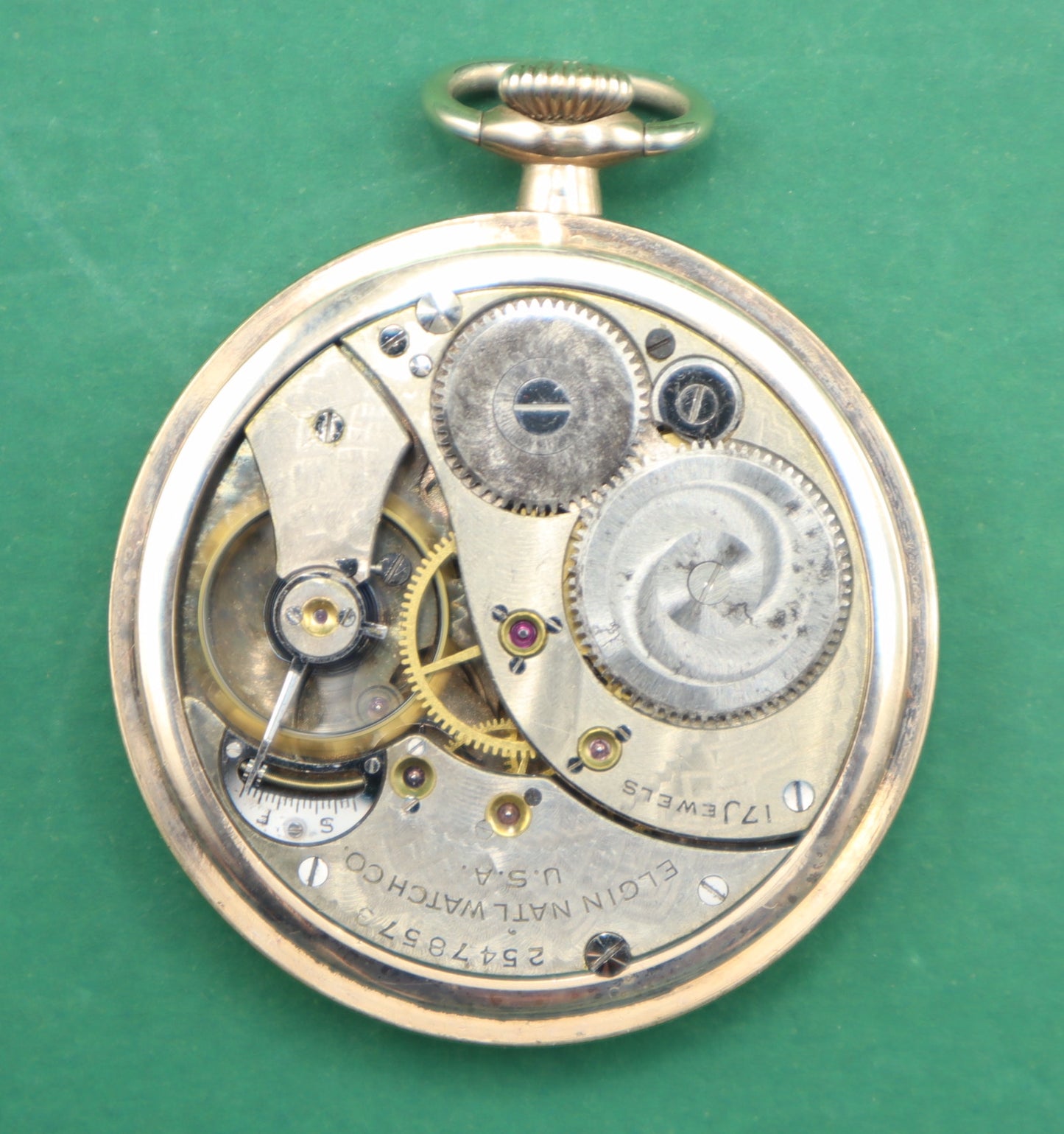 Antique Elgin USA 17 jewels NatlWatch Co Wadsworth Referee Masonic Orologio Tasca