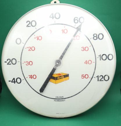 Vintage Kodak Promotional Thermometer in Celsius and Fahrenheit Large wall Mounted