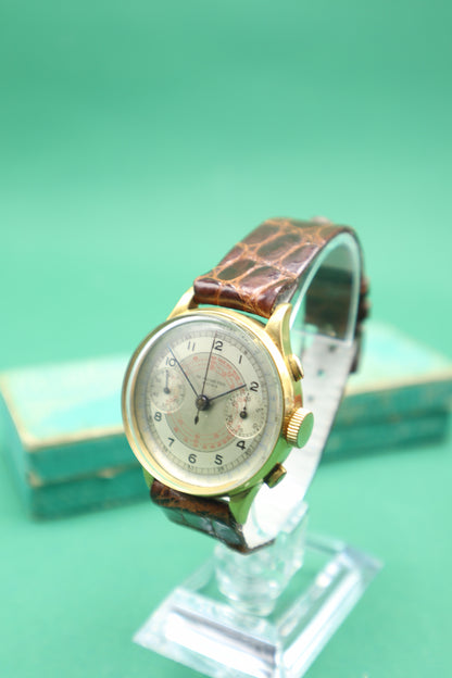 Chronograph  Th Picard Fils Extra - Landeron Hahn 39 - Men - 1940’s gold 750 18k