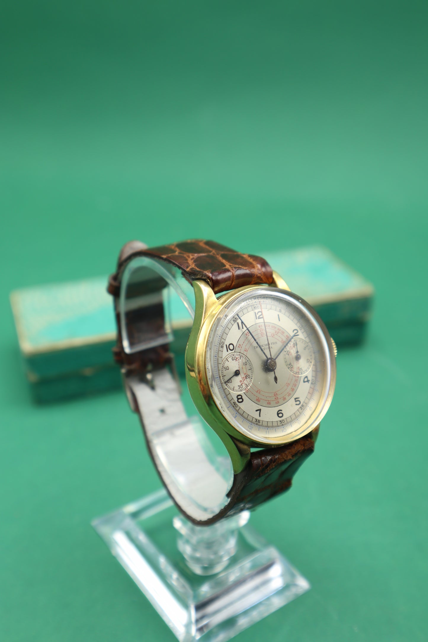 Chronograph  Th Picard Fils Extra - Landeron Hahn 39 - Men - 1940’s gold 750 18k
