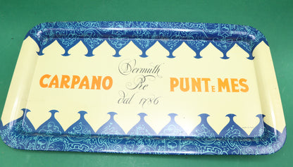 Vintage Vermouth Carpano Punt e Mes Vassoio pubblicitario di latta da collezione