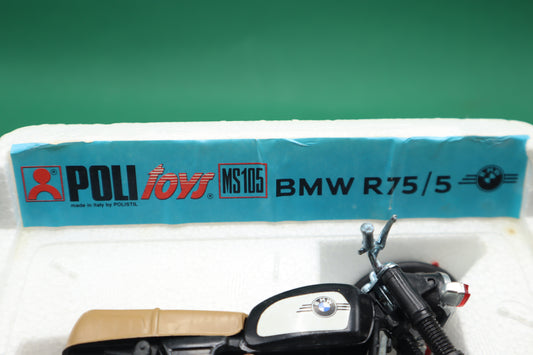 Vintage Poli Toys moto BMW R75/5 MS 105 Con Scatola originale Anni 70 circa