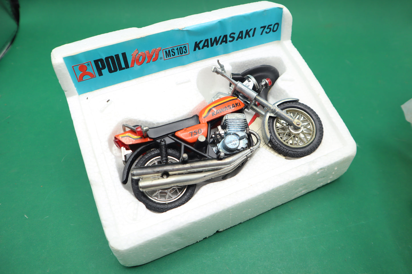 Vintage Poli Toys MS103 Kawasaki 750 Diecast 1:15 Display Box