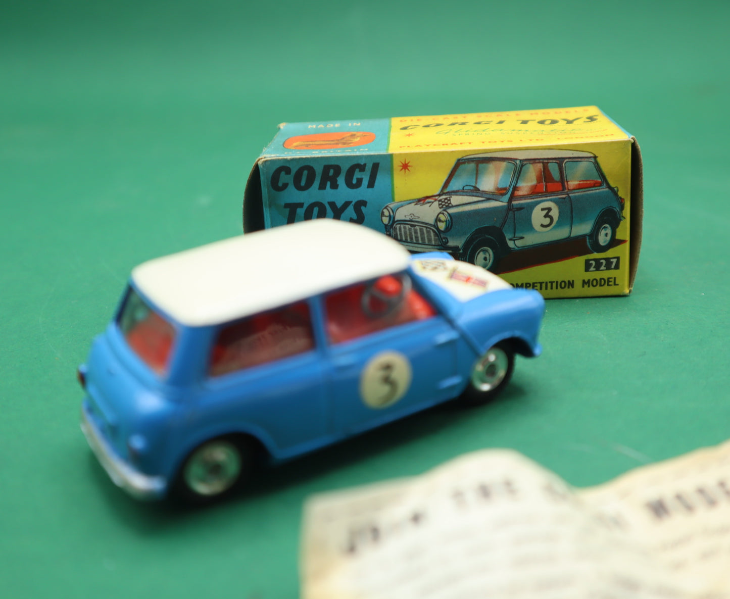 CORGI TOYS - 227- MORRIS MINI COOPER COMPETITION MODEL S - Blue SCATOLA ORIGINALE 1/43