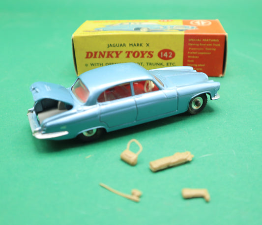 DINKY TOYS - 142- JAGUAR MARK X - OPENING BOOT, TRUNK ETC. SCATOLA ORIGINALE 1/43