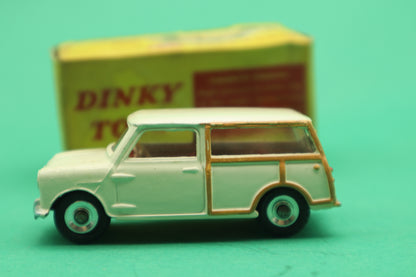 DINKY TOYS - 197- MORRIS MINI TRAVELLER- CREMA -MECCANO ENGLAND- SCATOLA ORIGINALE 1/43