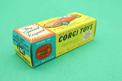 CORGI TOYS - 307- E TYPE JAGUAR - ROSSO - PLAYCRAFT TOYS LTD LONDON- SCATOLA ORIGINALE 1/43