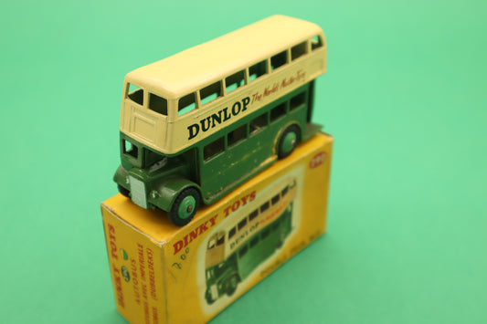 DINKY TOYS - 290- DOUBLE DECK BUS ''DUNLOP''- SCATOLA ORIGINALE 1/43 circa 1950's