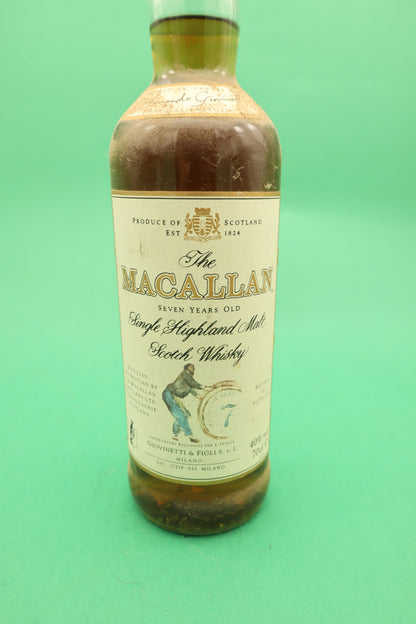 Whisky The Macallan 7 Years Giovinetti e Figli bott. anni 70