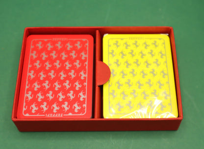 Ferrari Modiano Vintage Doppio Mazzo di carte con scatola Ferrari personalizzata RARO