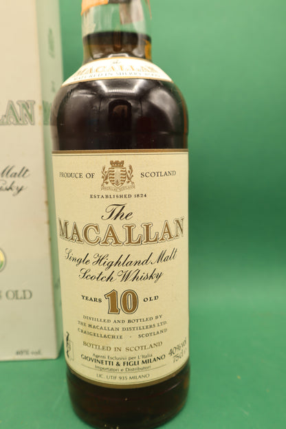 Whisky The Macallan 10 Years Giovinetti e Figli bott. anni 80
