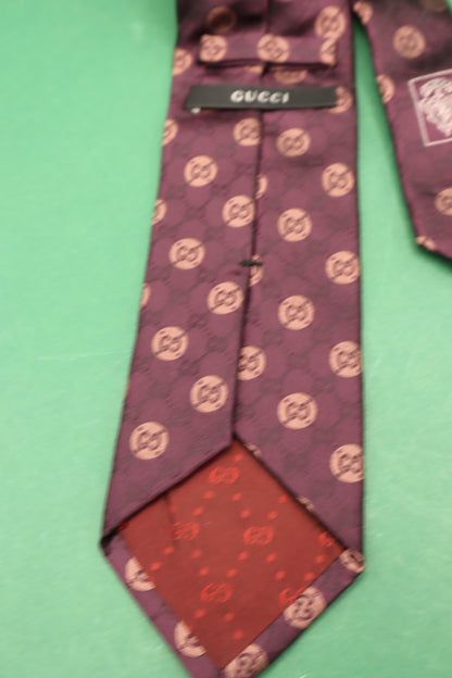 Vintage Cravatta Tie Gucci Fatto in Italia 100% Seta